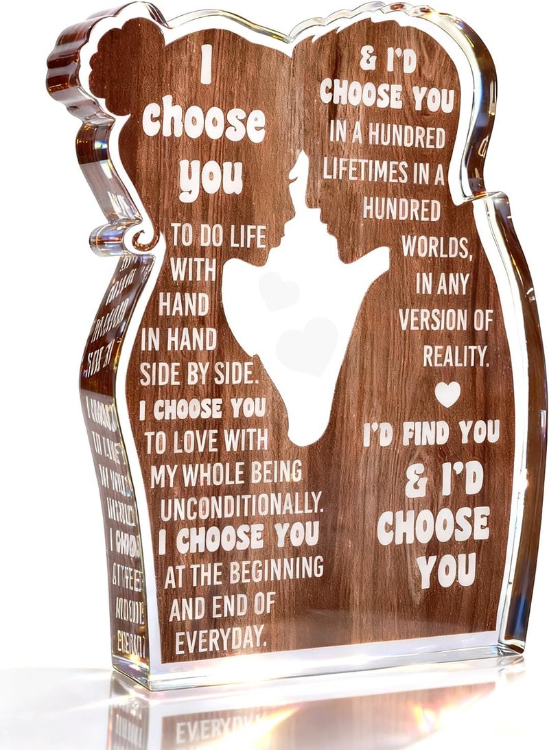 MAMAGIFTREE Valentines Day Gifts for Him Her Boyfriend Girlfriend Valentines Gifts for Wife Husband I Love You Birthday Gift to My Love Anniversary Wedding Gift for Couple Acrylic Sign Desk Decor - Image 1